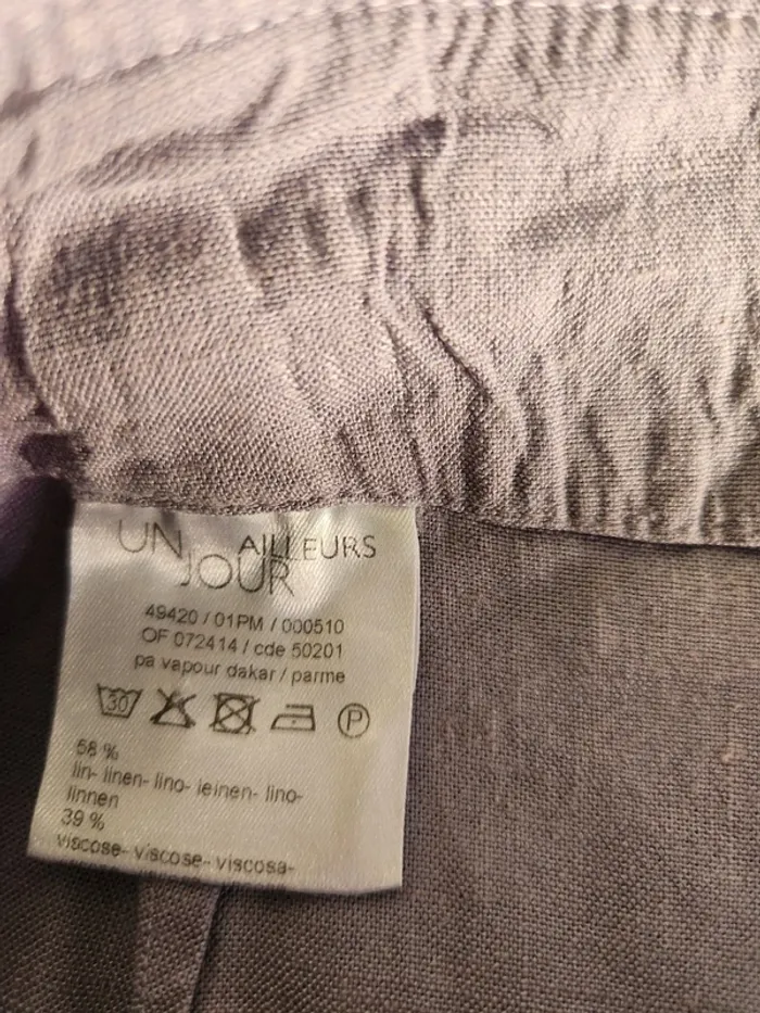 Magnifique pantalon été lin couleur parme taille 40 un jour ailleurs - photo numéro 6