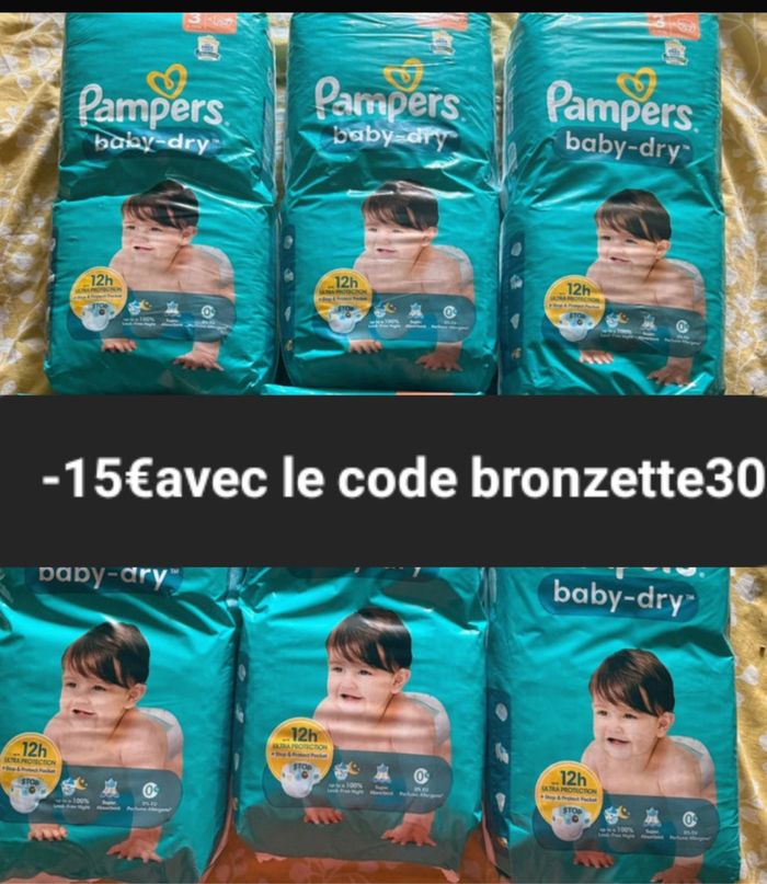 Six pack de couches Pampers taille 3 normal