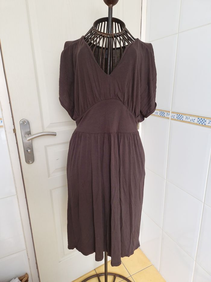 Robe fluide marron femme camaïeu taille M/38 - photo numéro 2