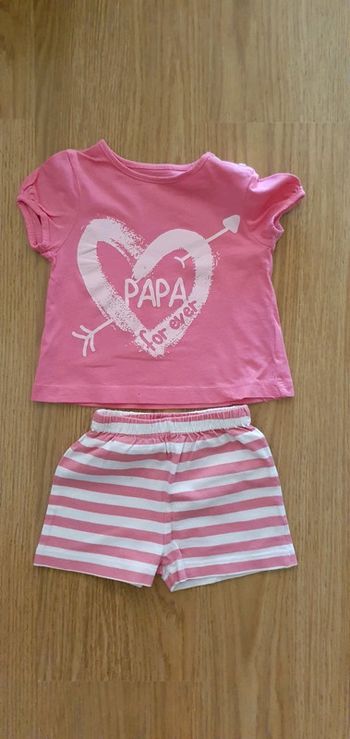 Pijashort 9 mois rose