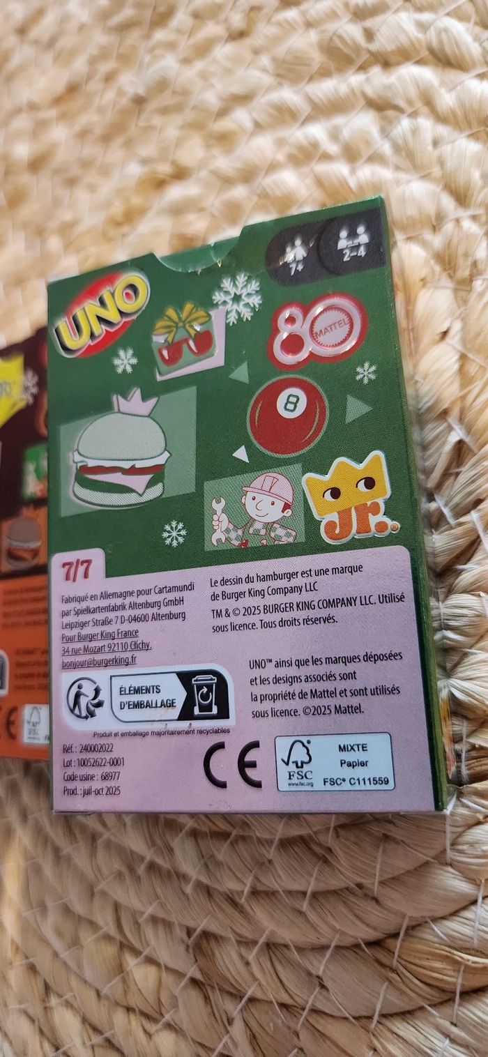 Jeux de cartes Uno & Pictionary Burger King - photo numéro 6
