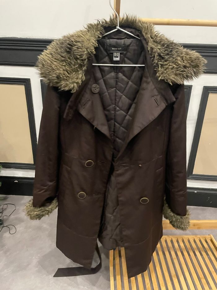 Manteau orné fausse fourrure Mango - photo numéro 4