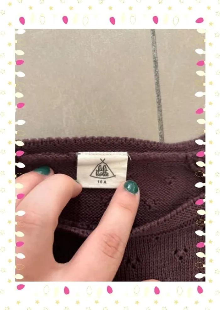 Pull marron enfant fille taille 10 ans lililotte - photo numéro 3