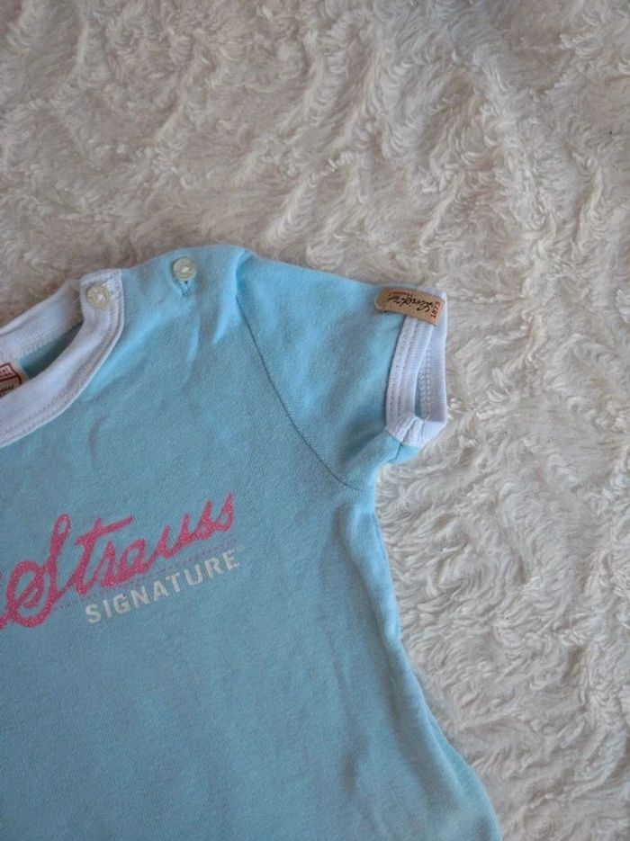 Lot de 2 tee shirt chemise manches courtes Fille 12 mois Levi Strauss signature 100% coton - photo numéro 13