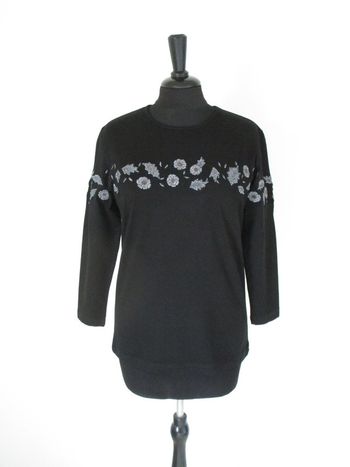 T-shirt noir brodé Jac Jac 38/40 NEUF