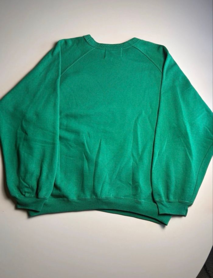 Sweat vintage vert brodé fleurs best Montana T.U - photo numéro 2