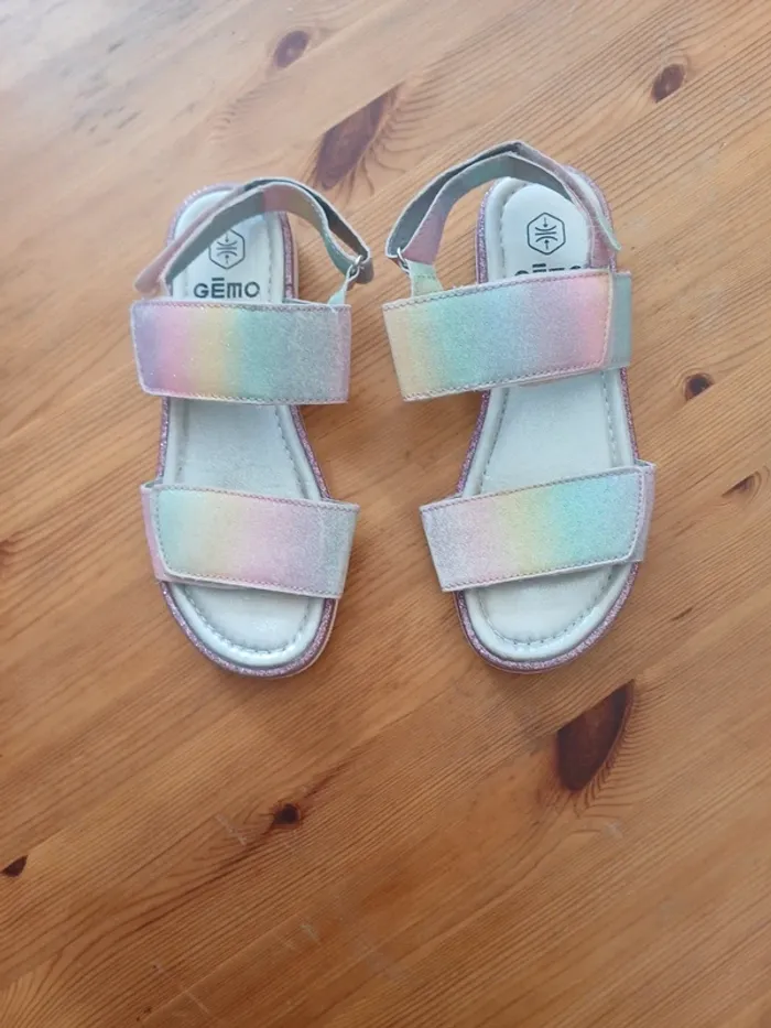 Sandales à  scratchs multicolore