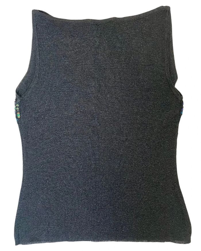 Tank top noir à paillette en rayonne y2k M/L - photo numéro 4