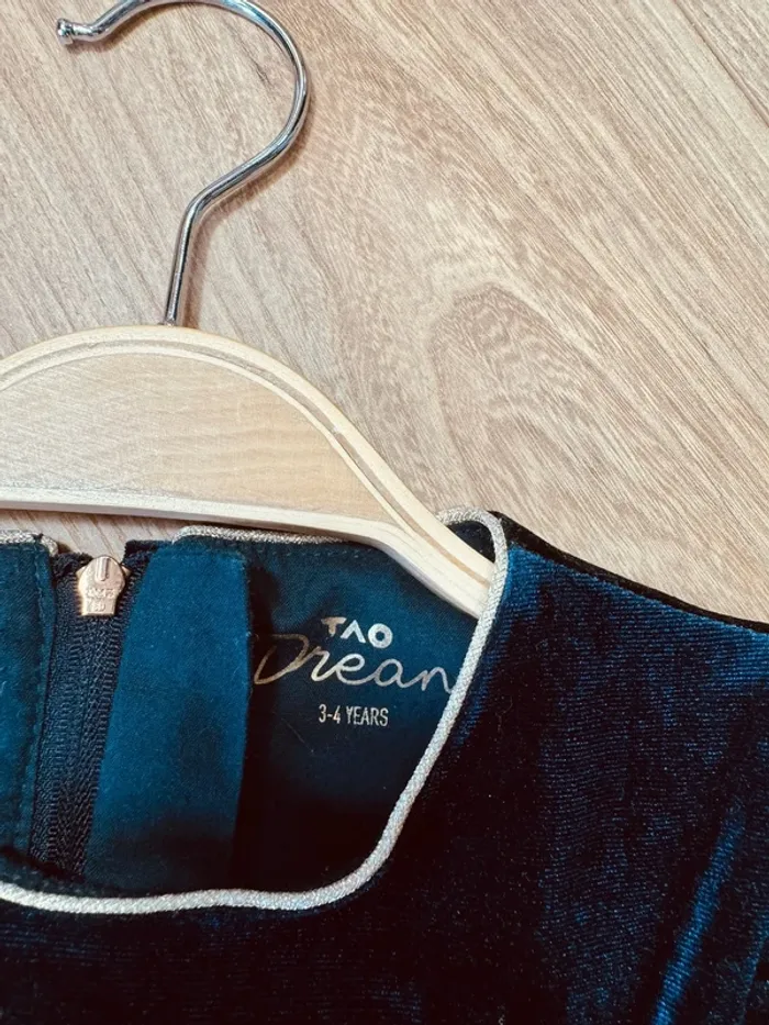 Taille 3-4 ans Robe longue créateur fille TAO bleu adore * velours tulle * 💙 - photo numéro 7