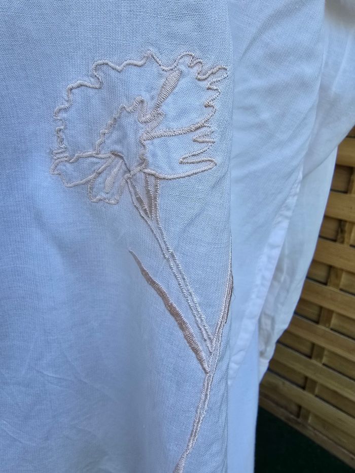 Chemisier brodé en voile de coton 🍒vintage 90🍒taille 40 - photo numéro 4