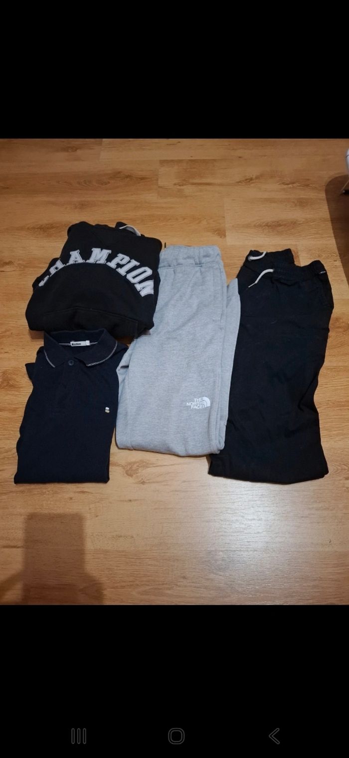Lot xs/16 ans champion the north face...