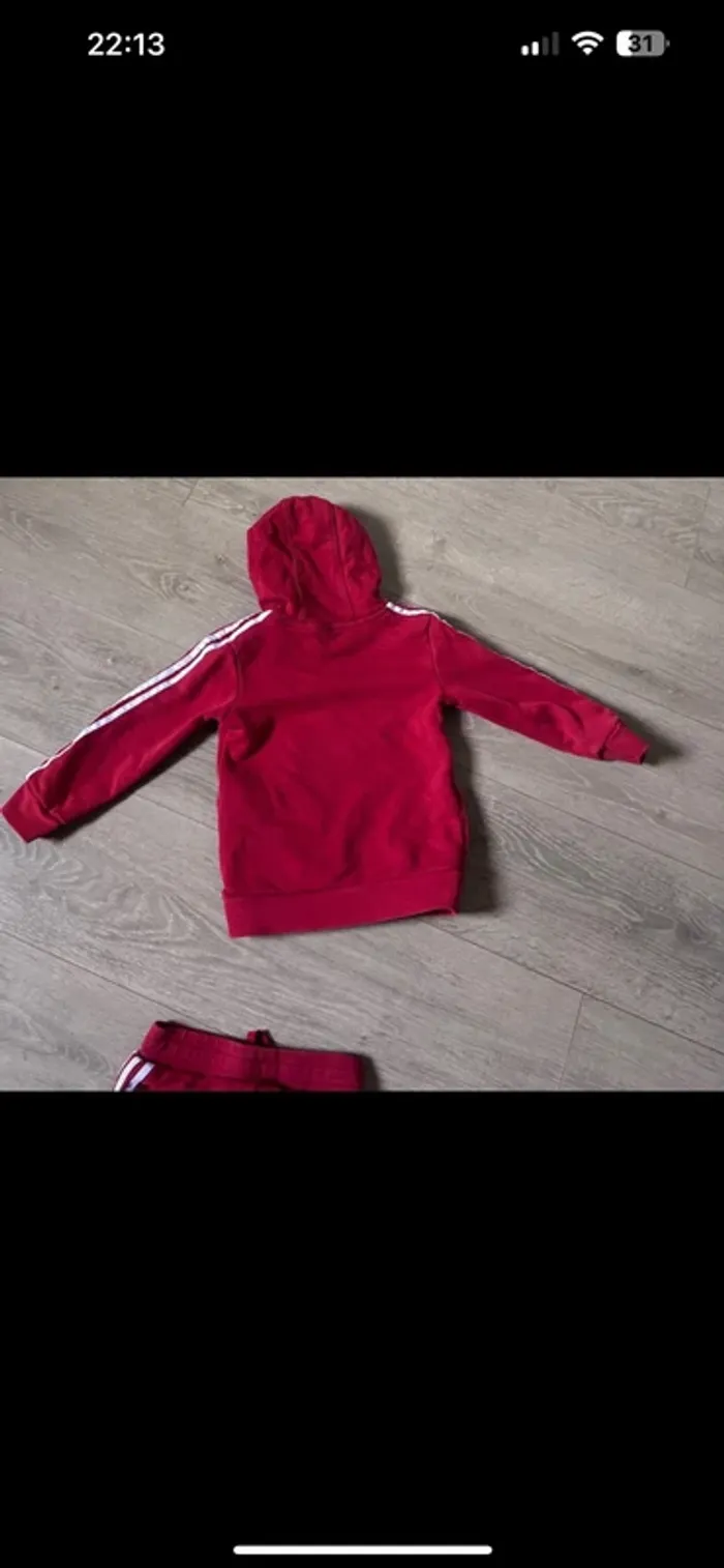 Ensemble jogging adidas rouge 3-4 ans Très bon état - photo numéro 6