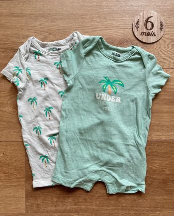 Lot de 2 barboteuses 6 mois