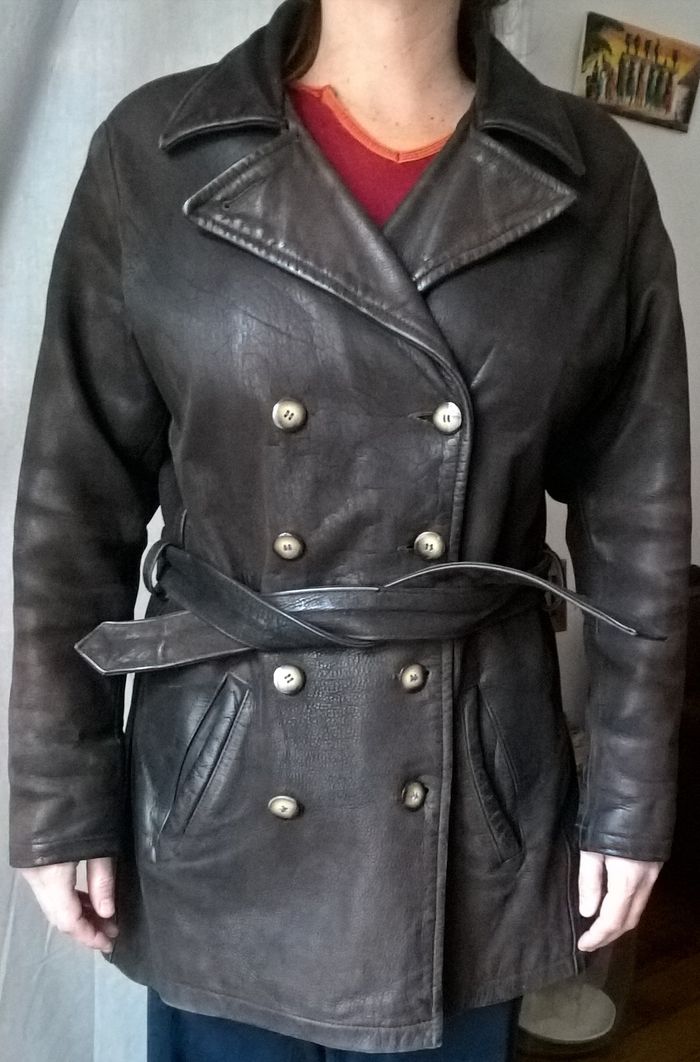 Veste en cuir marron femme - Oakwood - photo numéro 3