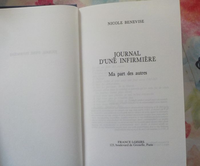 JOURNAL D'UNE INFIRMIERE  Ma part des autres par N. BENEVISE