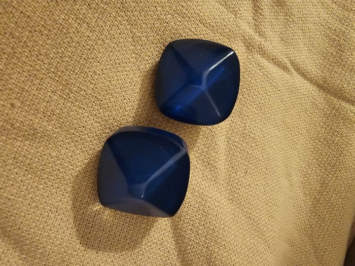 Boucles d’oreilles à clip – Bleu nuit verni - photo numéro 2