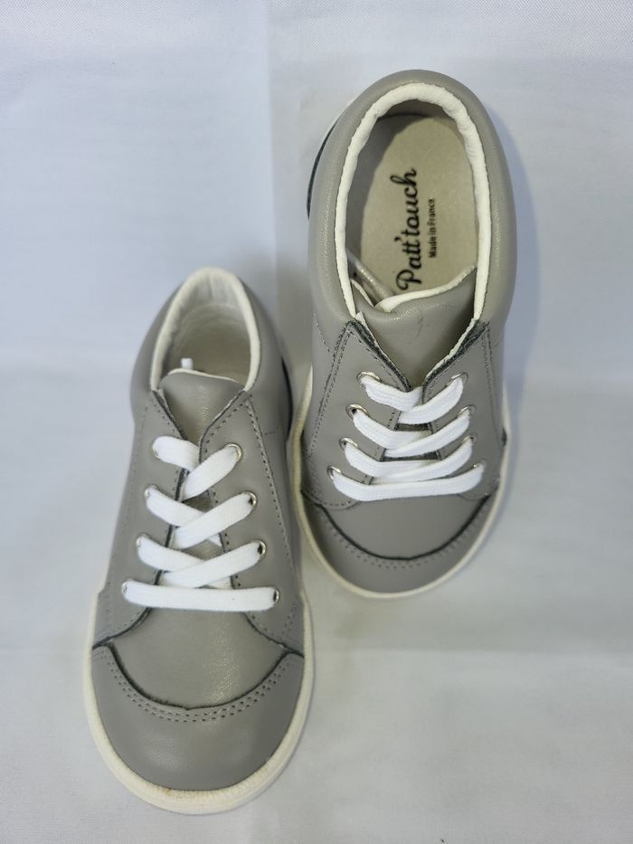 Chaussures basket garçon en cuir gris Point 22 Made in France 🇨🇵 - photo numéro 2