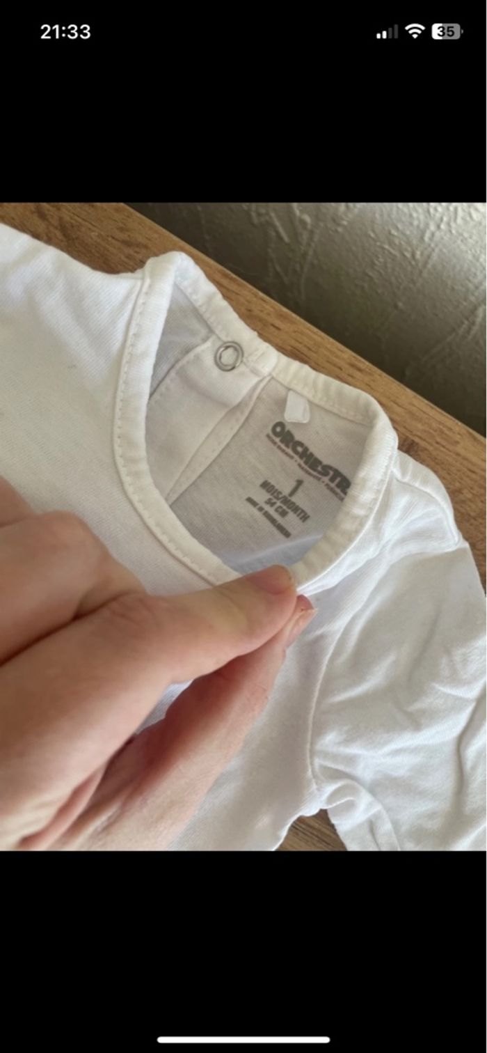 Lot de 2 pyjama en coton blanc orchestra bb 1 mois - photo numéro 9