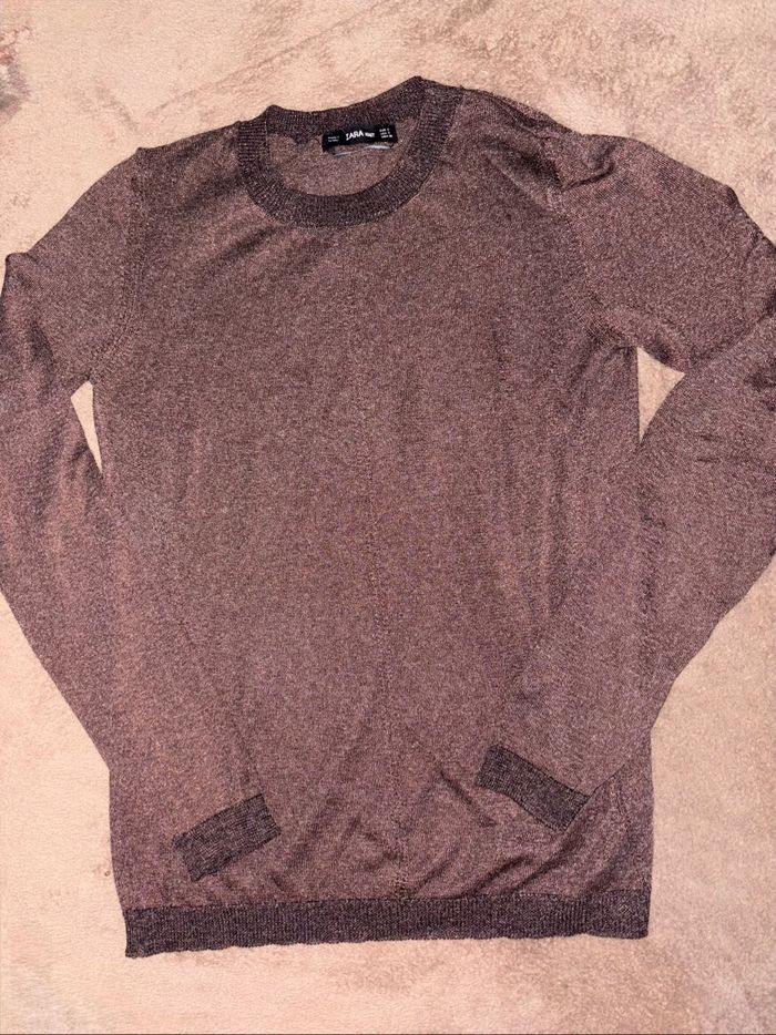 Pull léger Zara femme taille S marron en très bon état. - photo numéro 2