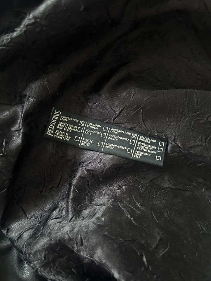 Veste en cuir de motard femme – Redskins Taille L | Cuir véritable | Très bon état - photo numéro 14
