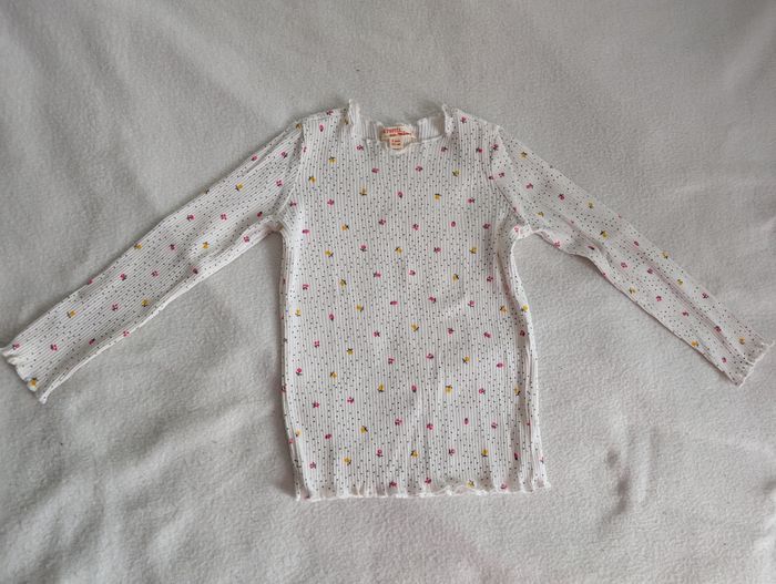 T-shirt ML blanc à fleurs - 2A - Du Pareil au Même