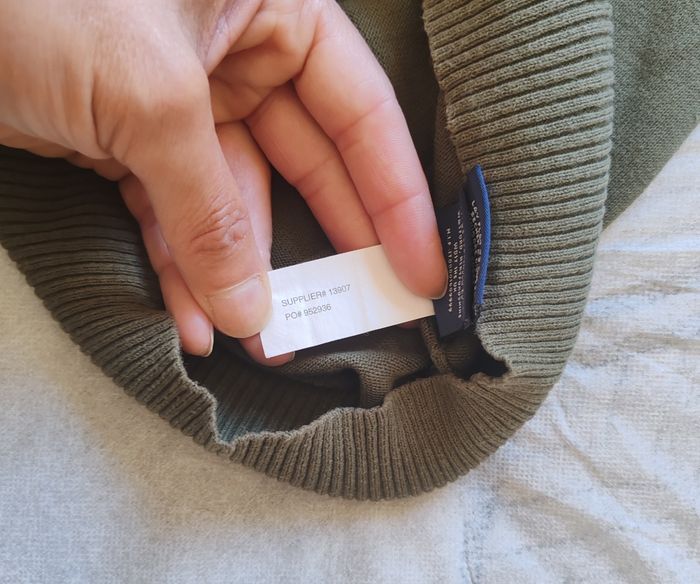 Pull col V léger Ralph Lauren taille s kaki - photo numéro 4