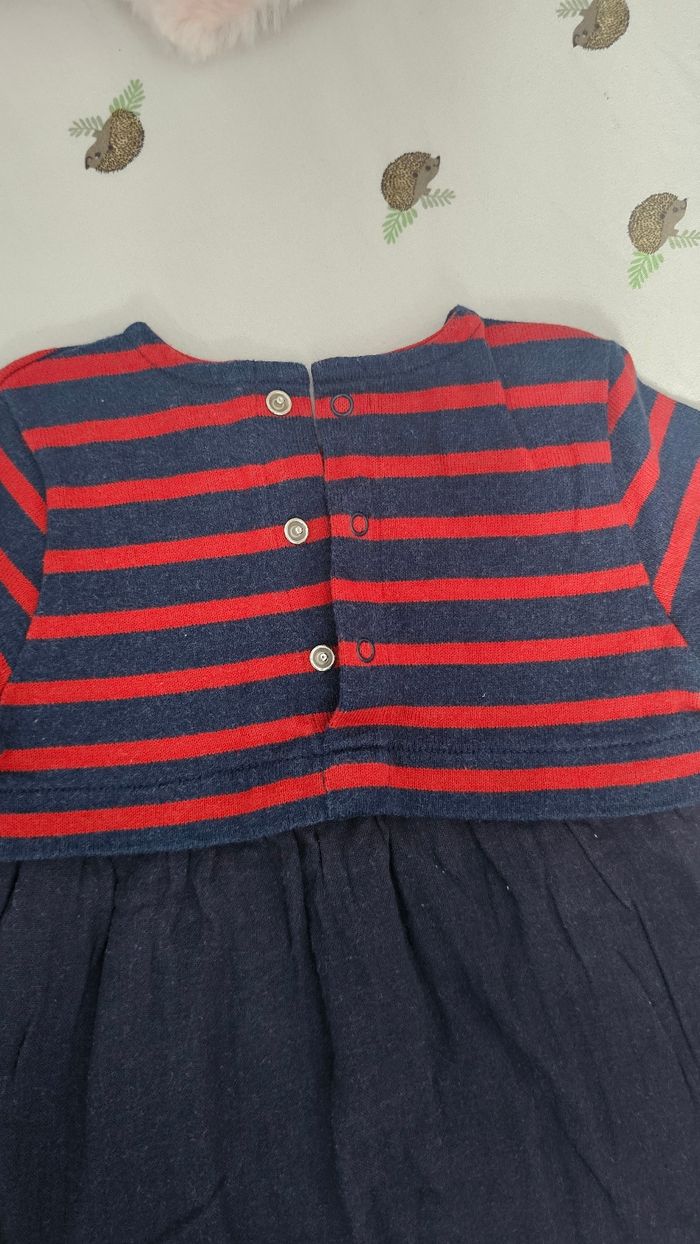 Robe PETIT BATEAU 3 mois / 60 cm – Rayée & gaze de coton - photo numéro 2