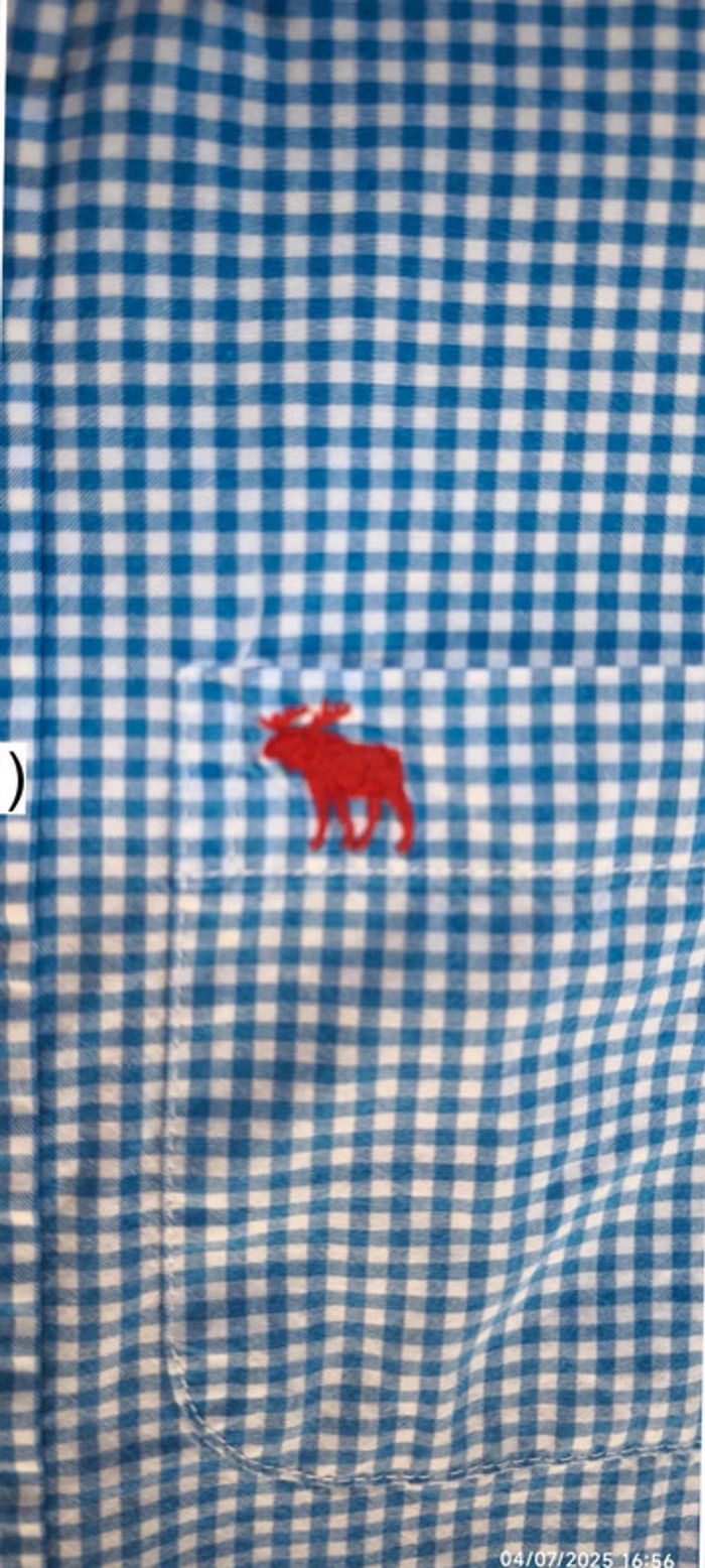 Chemise Abercrombie Enfant Taille XL bleu-blanc - photo numéro 4