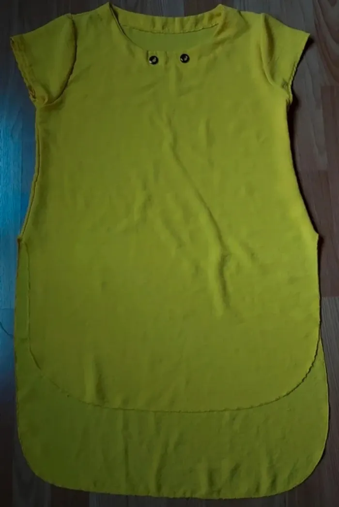 Robe jaune fluo asymétrique tunique