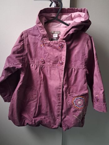 Manteau mi-saison avec capuche fille 18 mois 81 cm Orchestra