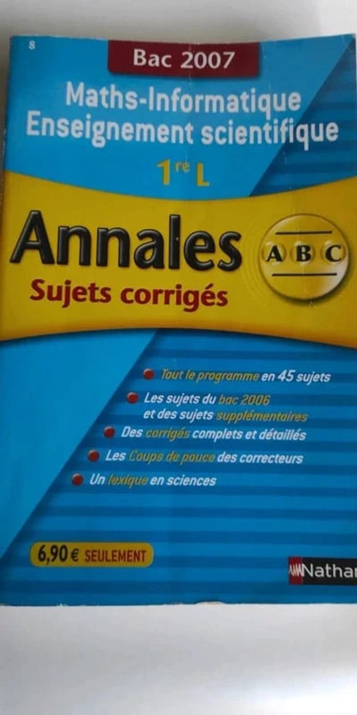 Annales math 1 ère L