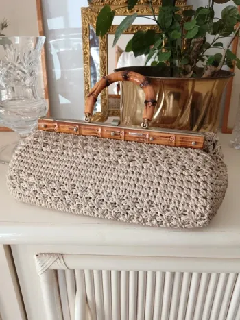 Sac vintage année 40/50 style médecin en crochet