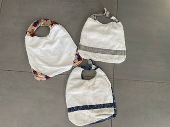 Lot de 3 bavoirs faits main 