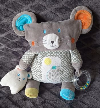 Doudou peluche souris d'activités- Obaibi
