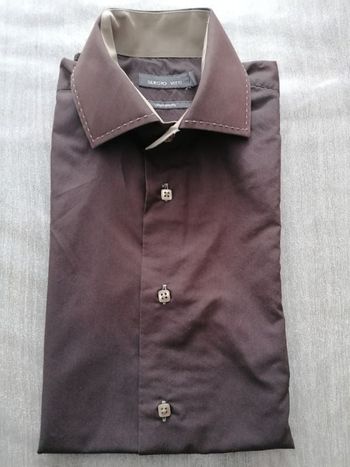 Chemise marron et crème