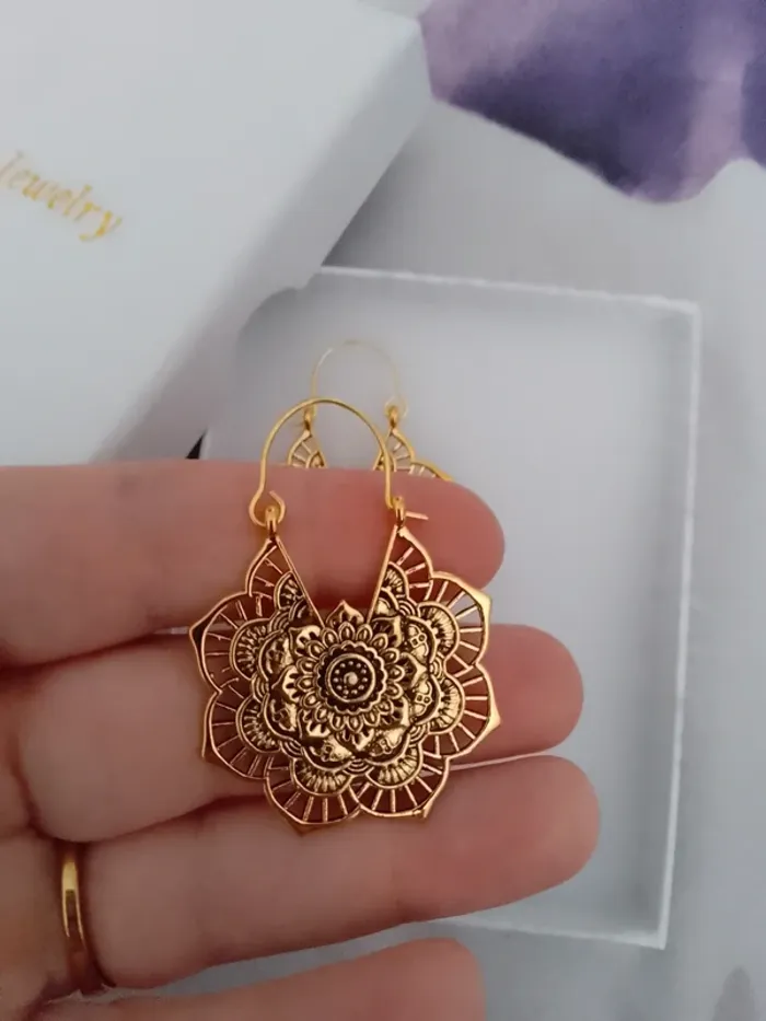 Créoles orientales dorées acier inoxydable - photo numéro 2