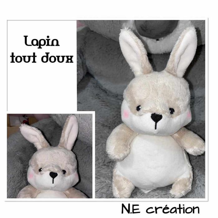 Peluche lapin tout doux personnalisé - photo numéro 2