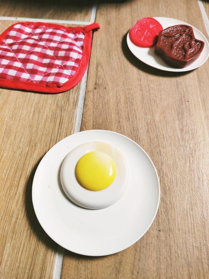 🥓Dinette plancha électronique sons et lumières avec divers aliments en plastique - photo numéro 3
