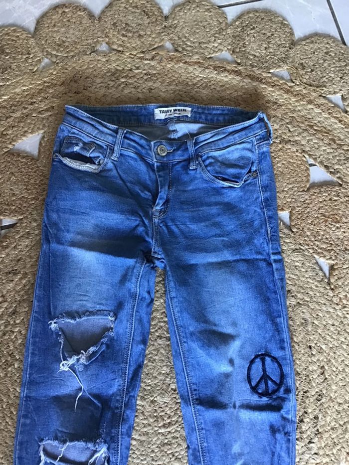 Jeans slim troué de la taille 36 marque Tally Weijl - photo numéro 3