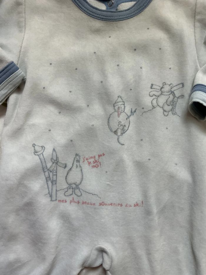 pyjama grenouillère en velours bleu 6 mois petit bateau - photo numéro 5