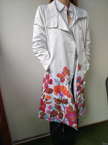 #trench#blanc fleuri#Desigual
