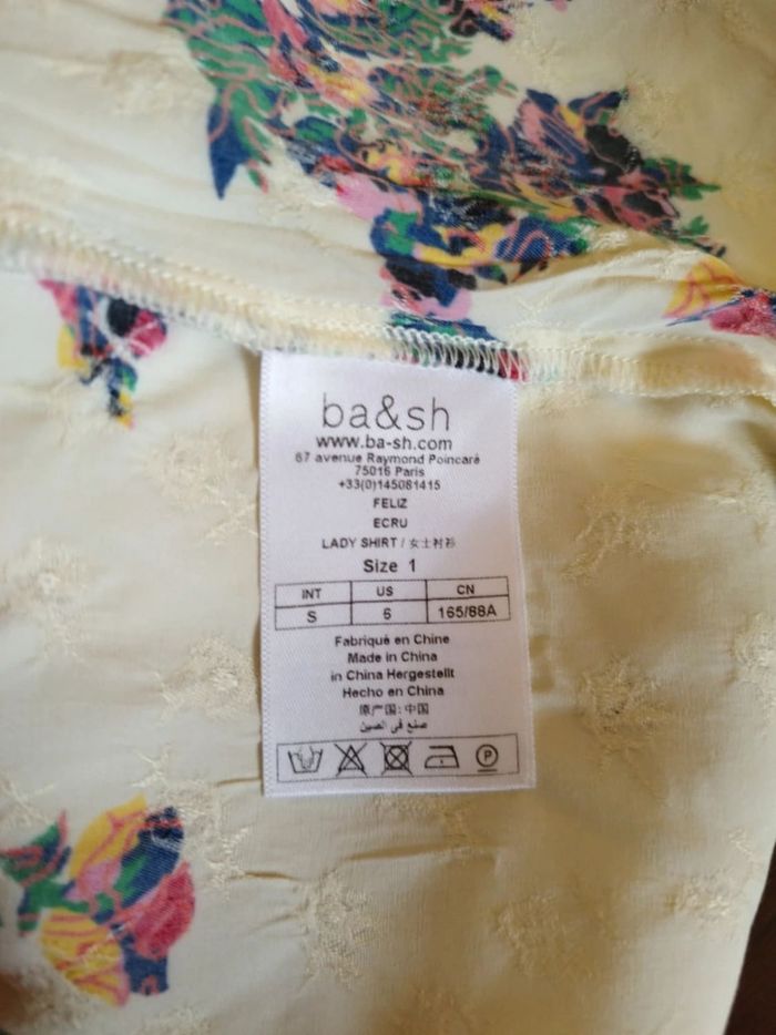 Chemise blanche fleurie Ba&sh vintage S/36 - photo numéro 9