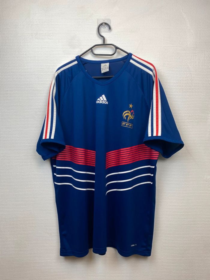 Maillot Vintage France Adidas Bleu Domicile 2006‑2008 – Taille 2XL – Officiel FFF - photo numéro 2