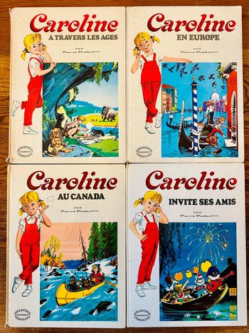 Lot de 4 albums Caroline bd livres Hachette Jeunesse état satisfaisant
