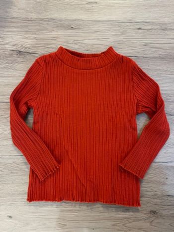 Pull rouge orangé fille