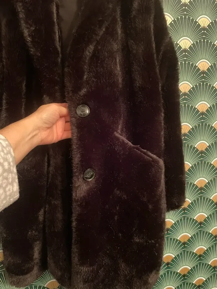 Manteau mi long  fausse fourrure, Zara, taille oversize - photo numéro 4