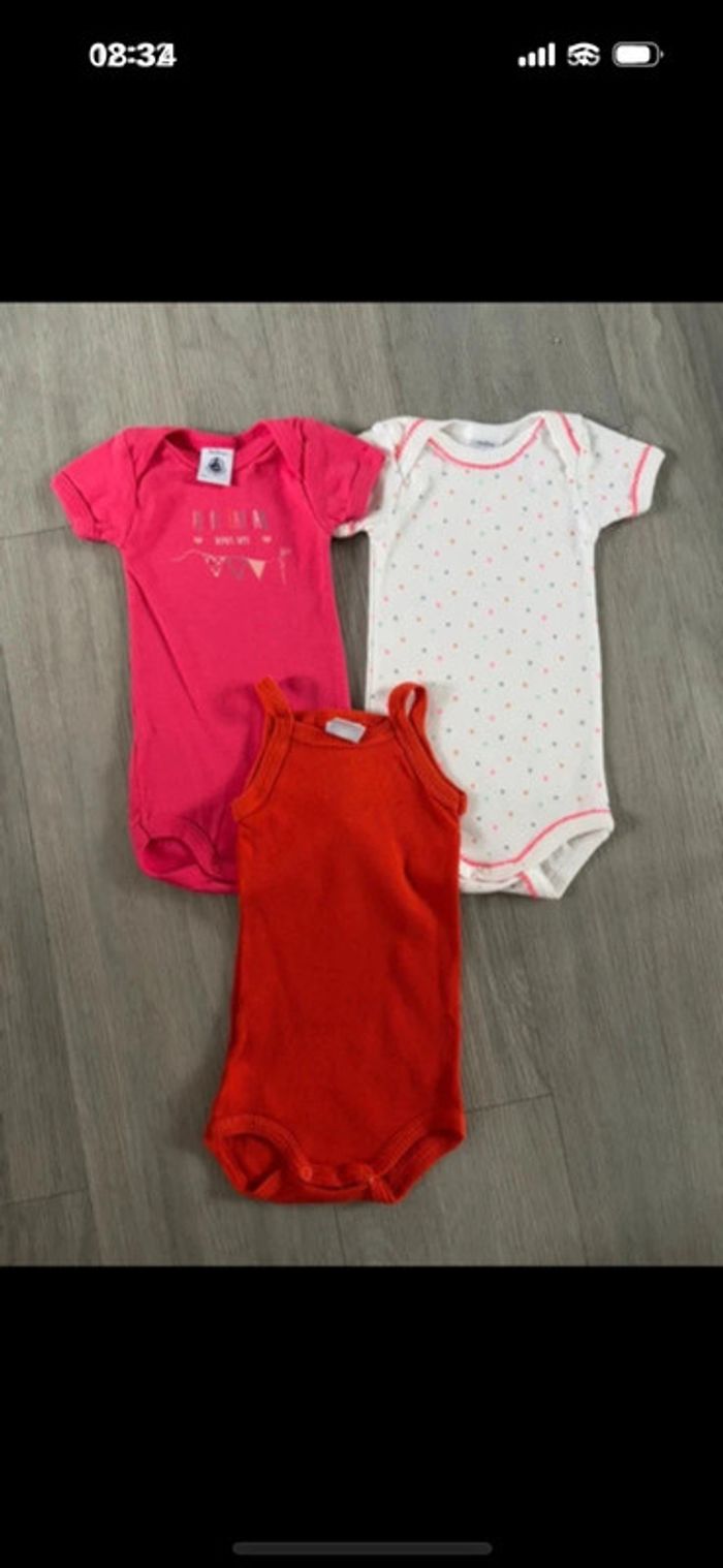 Lot de 3 bodies Petit Bateau taille 3 mois