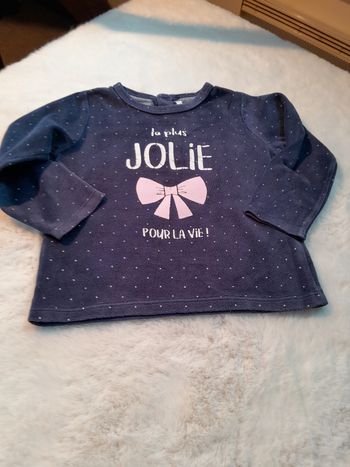 ​Sweat-shirt Bleu Marine à Pois "La Plus Jolie" - 24 Mois - Gemo