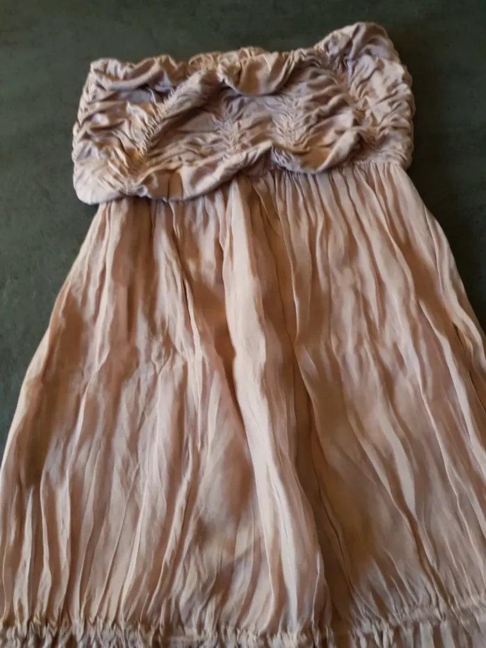 Robe bustier en soie S vieux rose - photo numéro 3