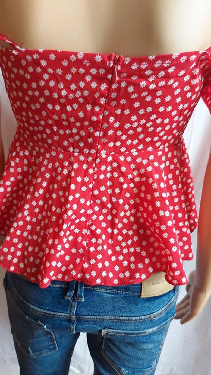 Blouse à fleur - dos nu - épaules dénudées/ romwe taille S - photo numéro 7